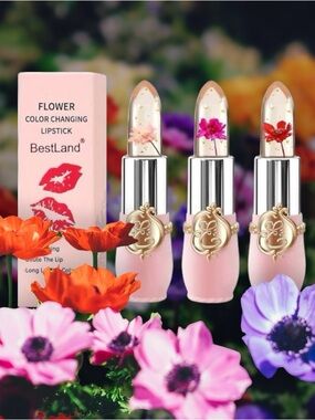 Sheer Pink Floral Jelly Lipstick - Sparkling Pink Shades